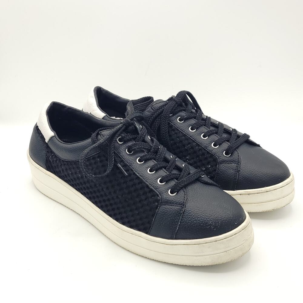 Steve Madden Napa Natural Comfort Black Leather Mesh women's size 10w wide - Picture 2 of 9